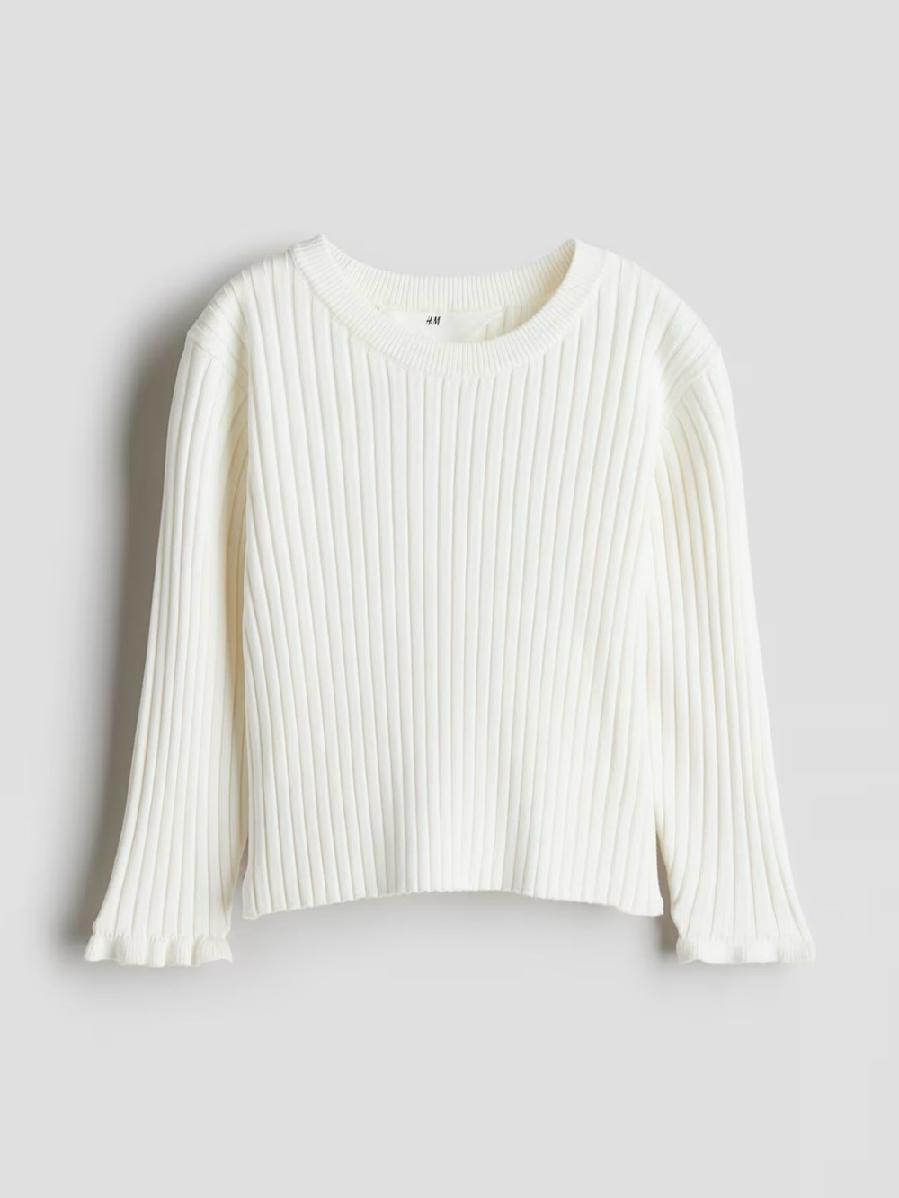 H&M Cream Ribbed Knit Sweater Size 3-4T